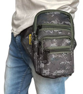 Piernera Táctica Militar Canguro 5 Bolsillos Multipropósito Diseño Pixelado